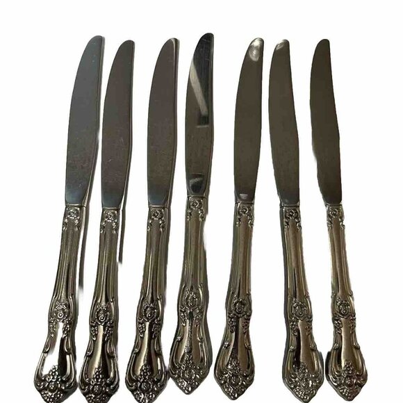 7 Dinner Knives Hollow Oneida WM A Rogers PRESIDENT Stainless Steel 9" Flatware - Picture 2 of 3